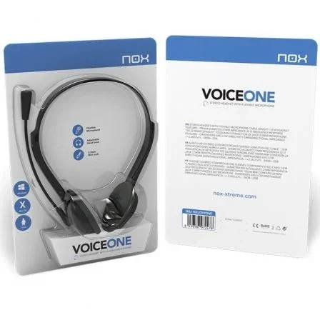 Nox Voice One Auriculares Estéreo con Micrófono Flexible para Llamadas